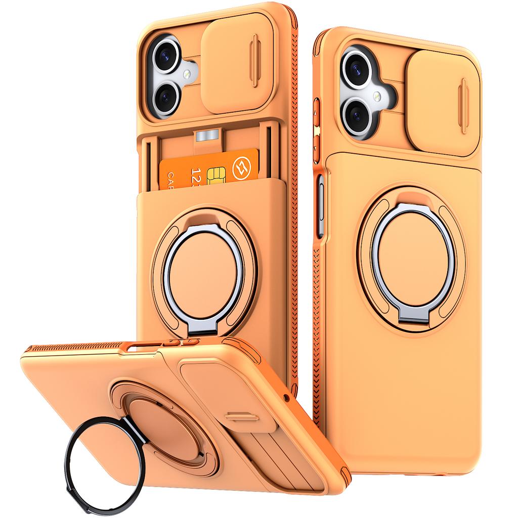 Case For Samsung Galaxy A27 A57 A37 A17 A07 A56 A36 A26 A16 A06 A55 A35 A15 Slide Lens Protect With Card Ring Holder Armor Cover