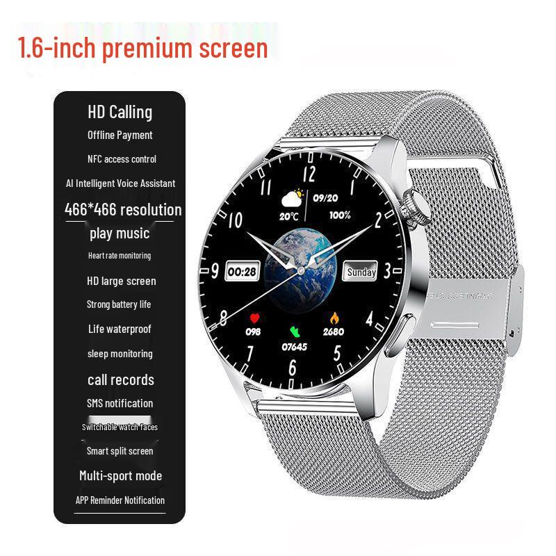 T09 Sport Smartwatch GT8: Waterproof with Heart Rate, Blood Pressure, Blood Oxygen Monitoring, Offline Payment, and NFC.