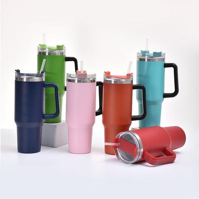 304 Edelstahl 400ml Auto Tasse Tragbarer Großraumgriff mit Strohhalm Eisbecher