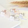 Earrings for Women with Niche Designs, Heart-shaped Pearl Earrings, Light Luxury Temperament and Trendy Earrings