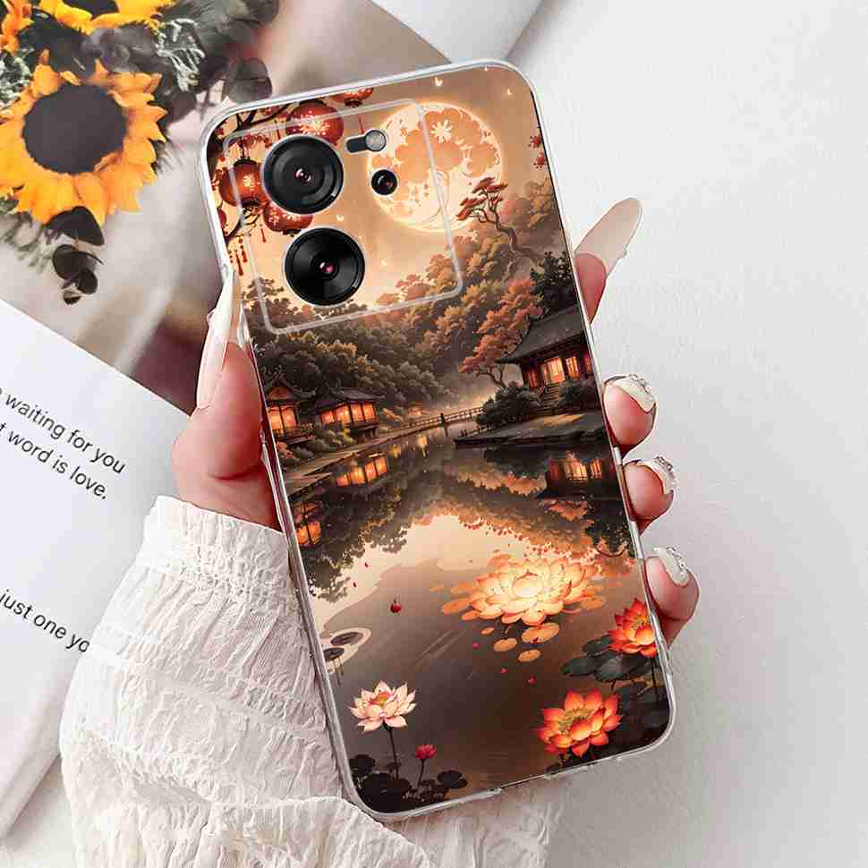 For Xiaomi Mi 13T 5G 6.67" Case Cartoon Bear Soft Silicone TPU Cover For Xiaomi Mi13T 5G 2306EPN60G 6.67" Colorful Flowers Shell