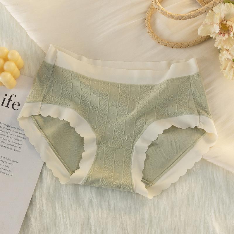 Pohodlné a prodyšné trojúhelníkové kalhoty do středního pasu bez pásů Dámské jemné žakárové spodní prádlo trojúhelníkové kalhoty