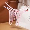 Open-Crotch Thong Pearl-Embellished Panties Sexy And Revealing No-Take-Off T-Shirts