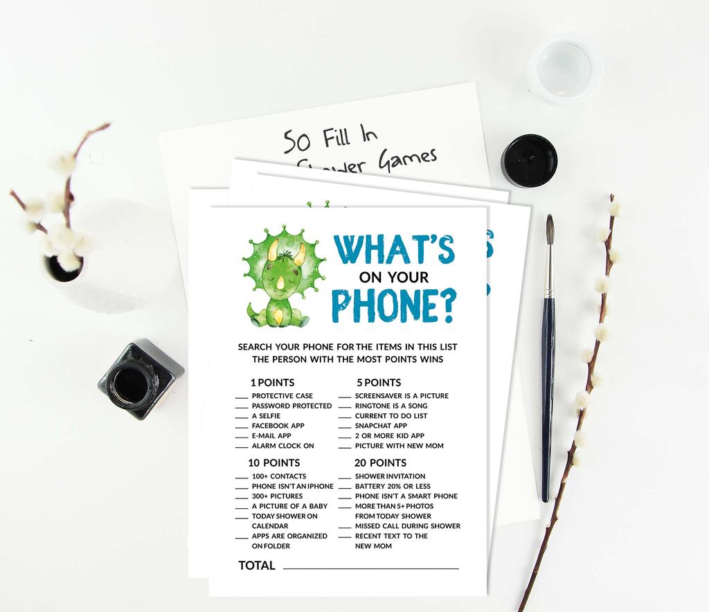 Inkdotpot Baby Shower Game Set Of 50 BabyA AlphabetA ABCA Game Dinosaur Jungle Animals Party