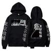 Ghost Graphic Cartoon Japanese Anime Print Pattern Hooded Sweater Male Hoodie Casual Hip-Hop Top