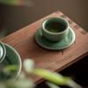 Sottobicchiere intagliato celadon fatto a mano Sottobicchiere per tazza di loto in ceramica Set da tè Kung Fu Antico Cinese