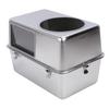 Enclosed Metal Cat Litter Box with Lid Scoop Prevent Splashing Stainless Steel Top Entry Cat Toilet For Multiple Cats