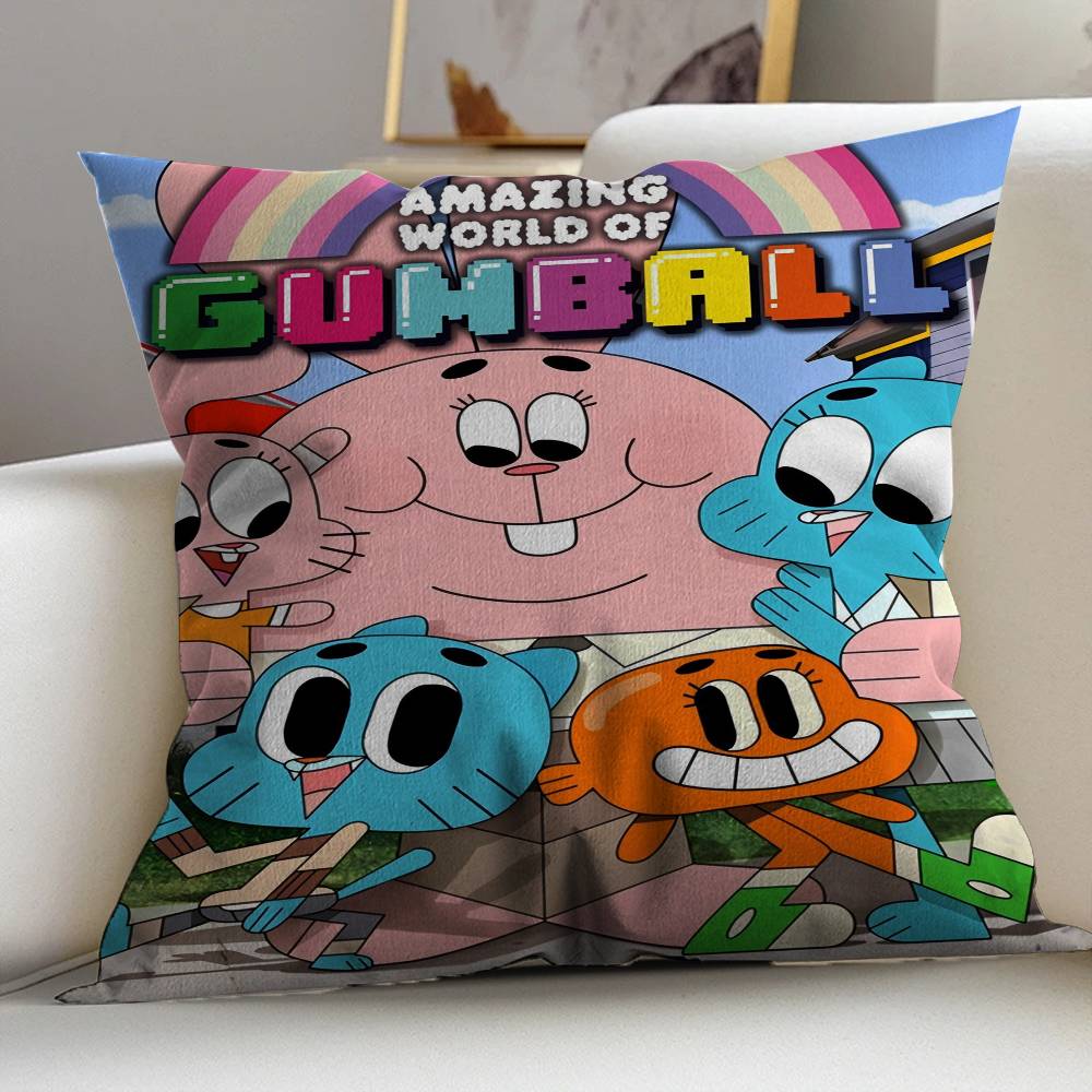 Удивительный Смешной W-мир Гамбола Декоративная Эстетика Комнаты Наволочка Домашний Декор Спальня Диван Кровать Чехол для Подушки 45x45 12x12Inch