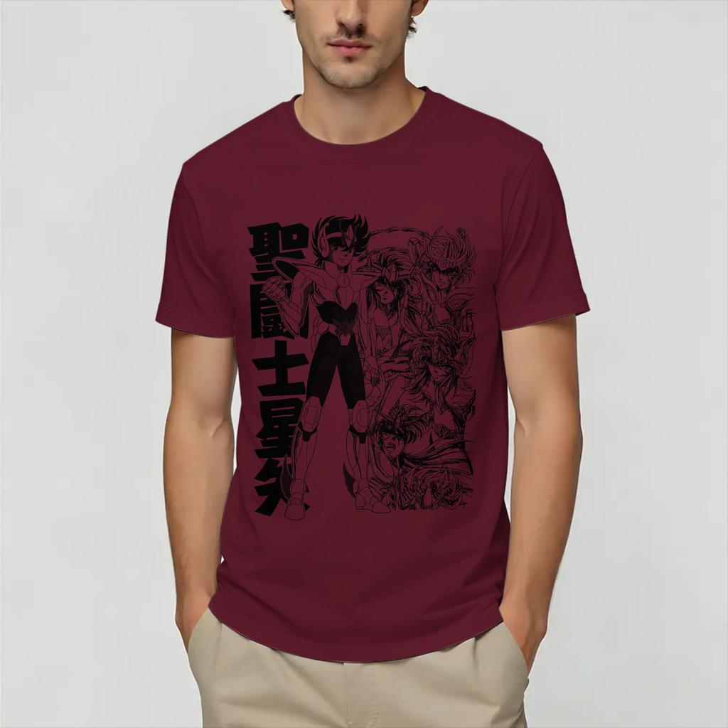 Ikki Saint Seiyas T Shirts Unisex Pure Cotton Vintage TShirts Round Collar Tees Short Sleeve Tops Plus Size
