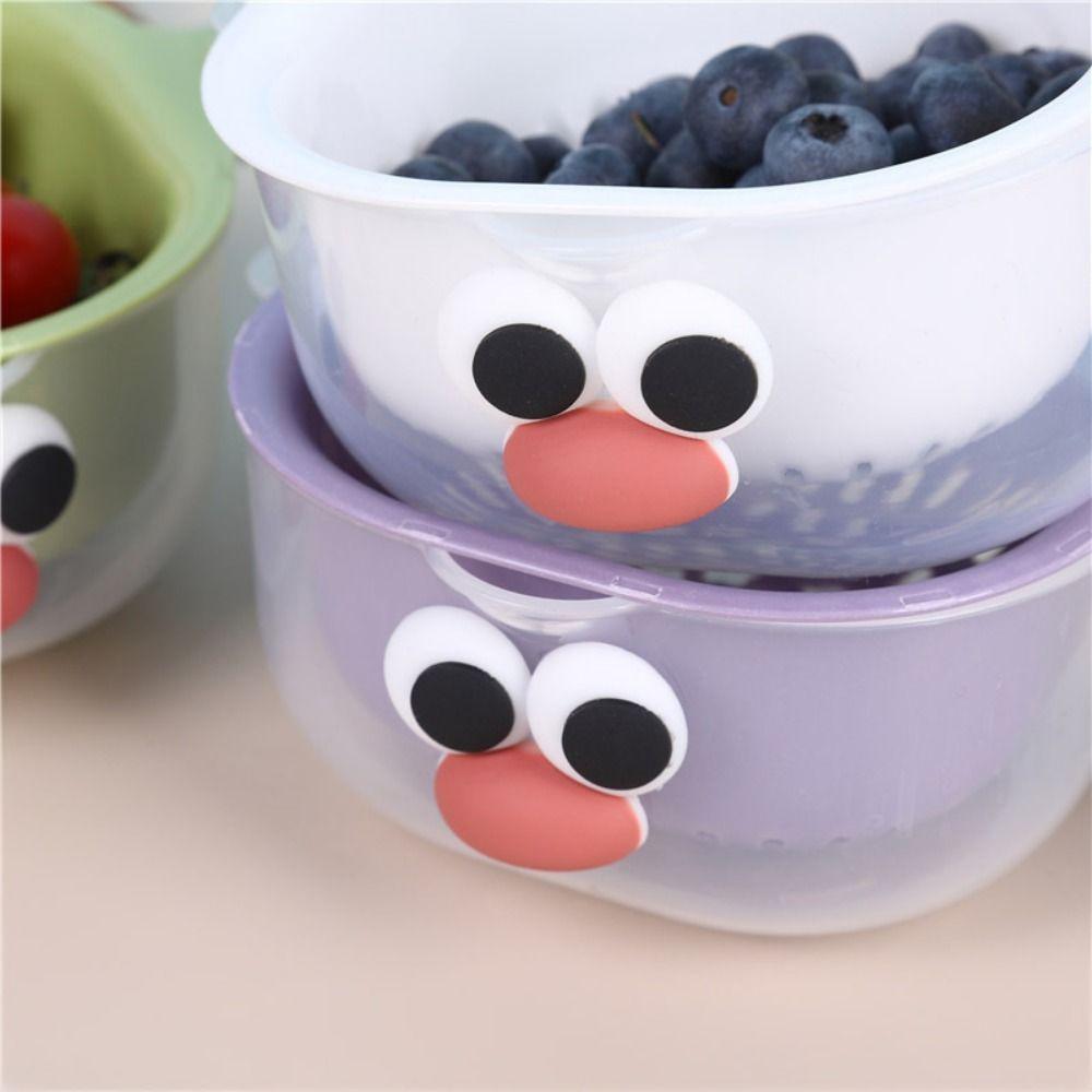 Cute Drain Basket 2 in 1 Vegetable Storage Basket Multipurpose Drainage Bowl Wash Fruit