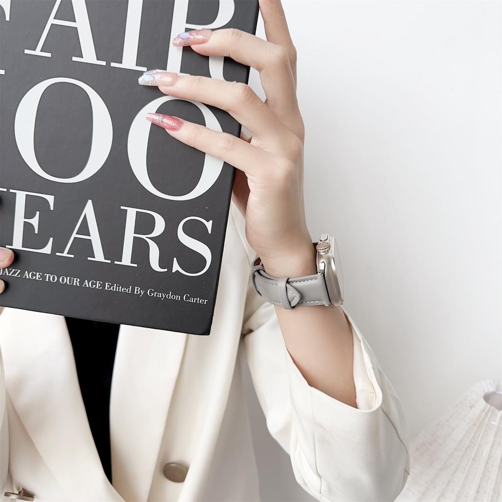 Watch Band for Apple Watch Series 10 9 8 7 SE 6 5 4 3 2 1 42mm 41mm 40mm 38mm Nappa Texture Adjustable Leather Wrist Strap