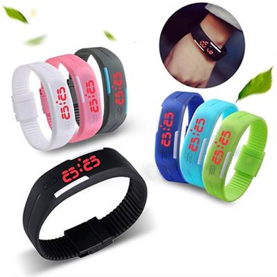 Männer Frauen Mode Silikon Rot LED Sport Armband Touch Digital Armbanduhr