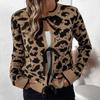 Women's Fashion Casual Fall Winter Leopard Print Long Sleeve O Neck Sweaters