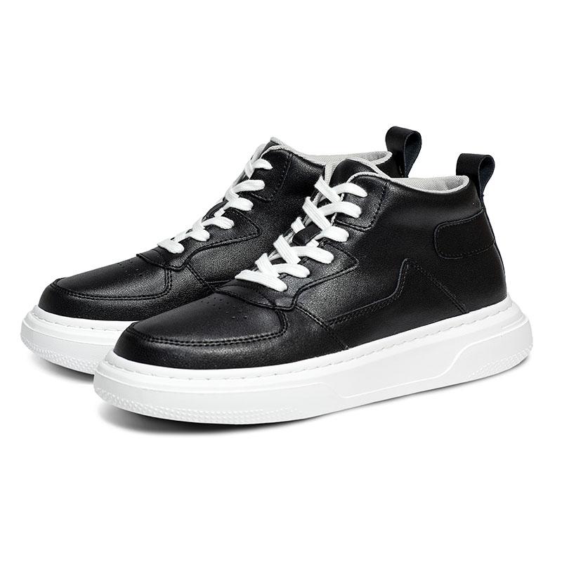 White Sneakers Men Height Increase Insoles 6cm  Lifts Shoes Leisure Casual Plus Size 35-47