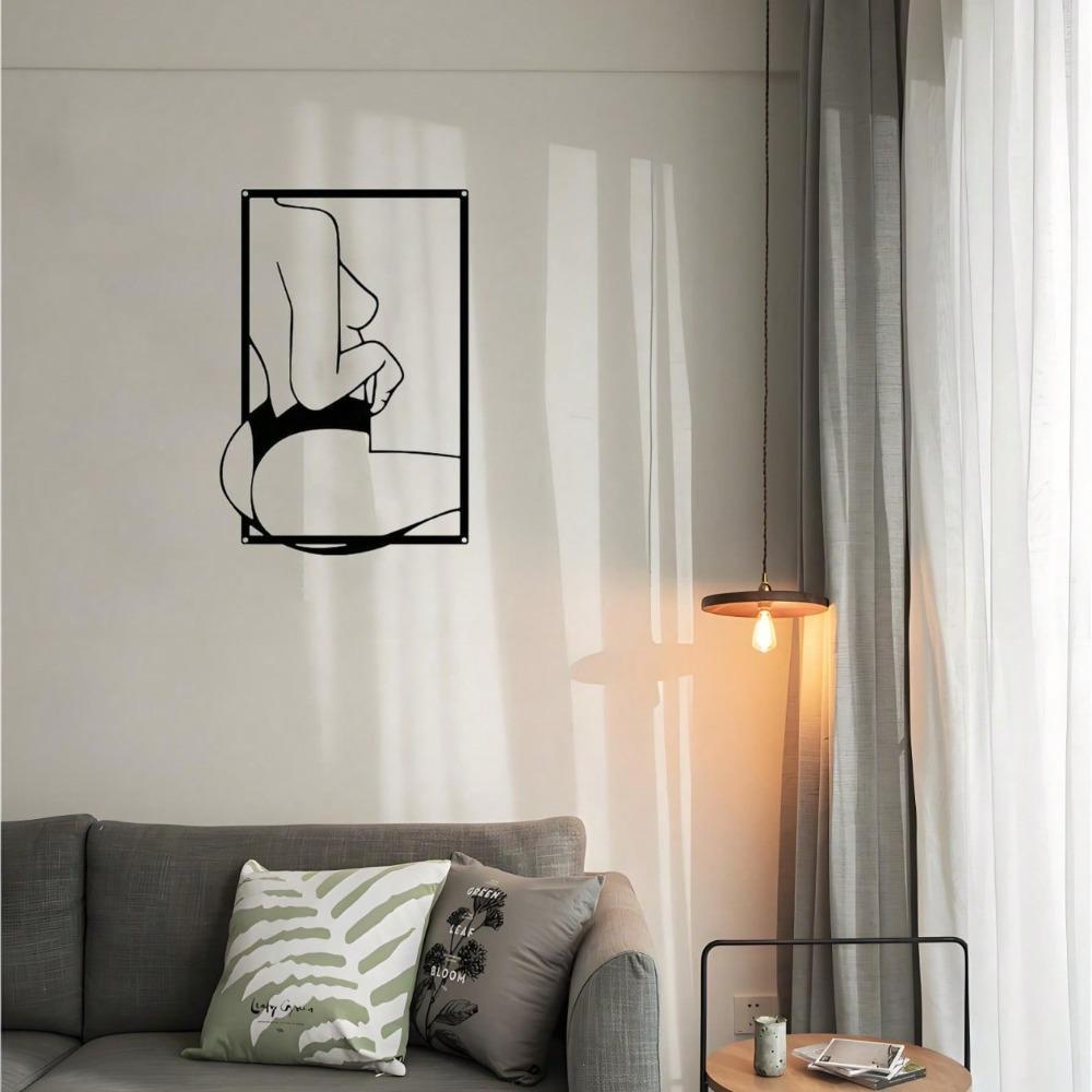 Modern Metal Wall Art Female Line Drawing Home Decor Abstract Contemporary