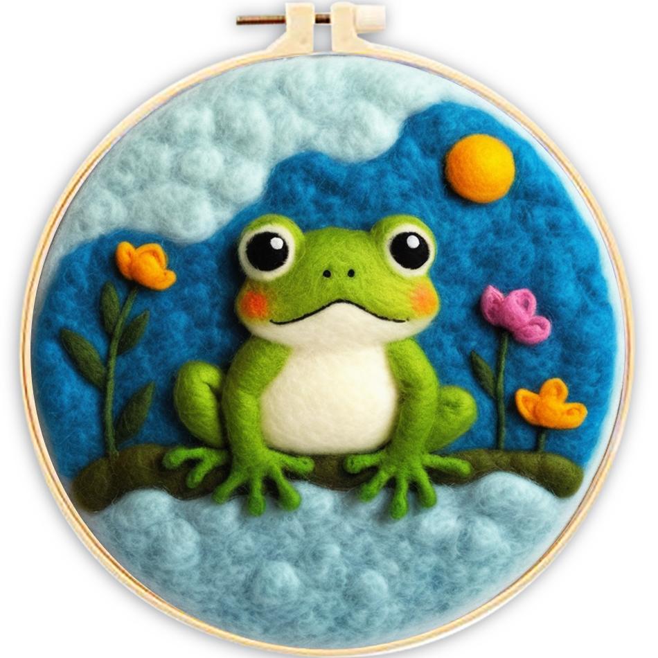 GATYZTORY Diy Wool Needle Felt Starter Set Wool Painting Set Diy Gift Animals Scenery Needle Felting Painting For Home Wall Art