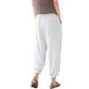 Wenyi Fan loose large size solid color cotton and linen casual pants women's summer new thin versatile elastic waist nine-point leggings