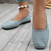 Plus Size Breathable Flyknit Square Toe Color Block Women's Shoes