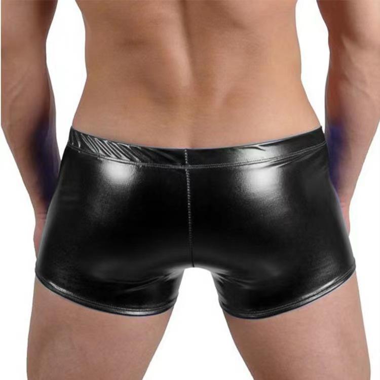 Men's Sexy Plus Size Patent Leather Boxer Briefs and Jockstrap