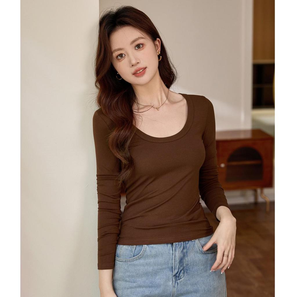 **Women's Autumn 2026 Long-Sleeve Modal Cotton Base Layer Tee**