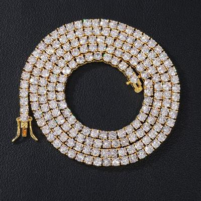 2026 Single Row Tennis Chain Necklace 6mm Zircon Premium Personality Jewelry Men's Necklace Jewelry Accessories