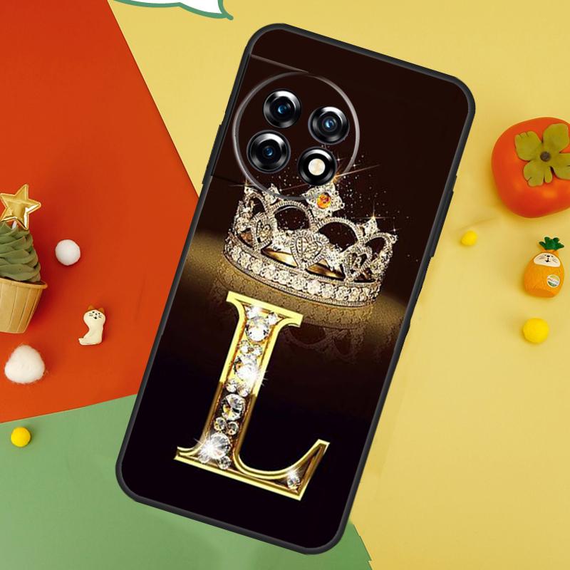 Buchstaben Monogramm Gold Marmor Rückseite Hülle Für OnePlus 15 13R 13 13T 12 12R 11 10 10T 8T Nord CE 5 2 3 4 Lite N20 N30 Cover