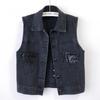 Jeansweste für Damen im Frühling und Herbst, lockere und vielseitige, ärmellose Camisole-Jacke in Übergröße