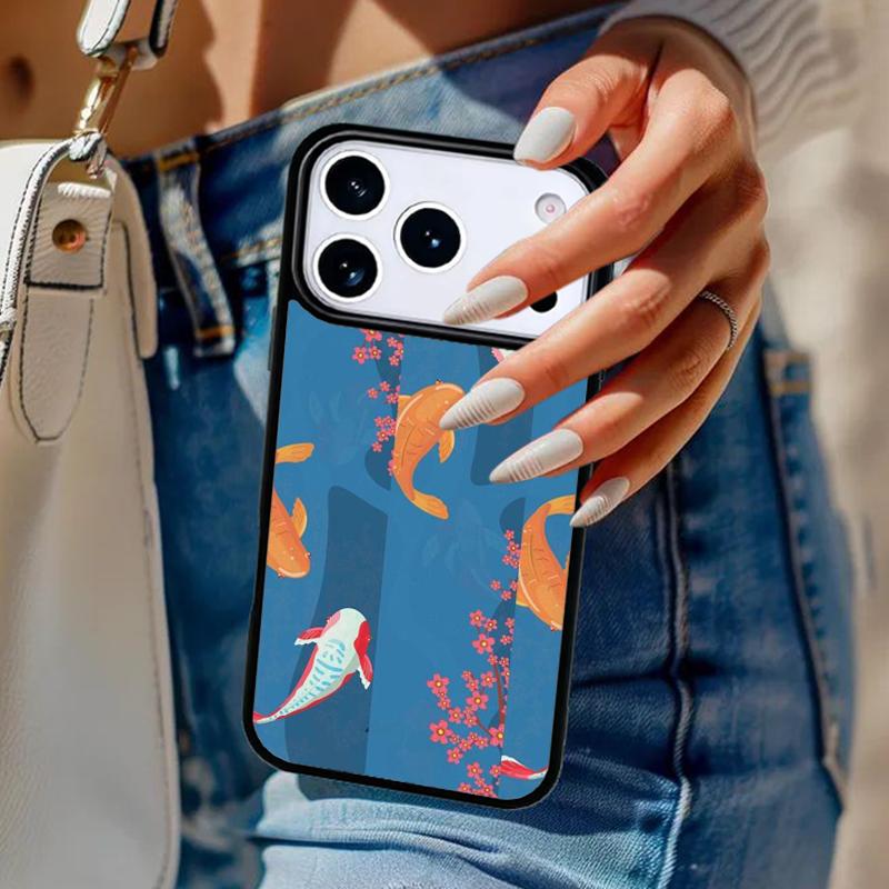 Koi Carp Fish Phone Case For iPhone 17 Air 14 15 13 12 Max Cover For Apple 14 15 16 16e 11 Pro Max Plus