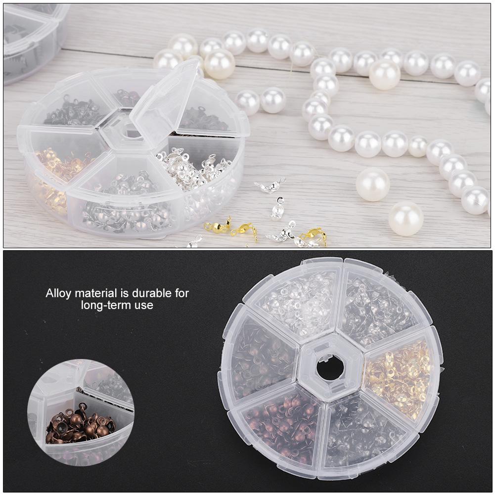360pcs/box 6 Colors 5mm Calottes End Crimps Beads Tips Jewelry Finding Making Kit