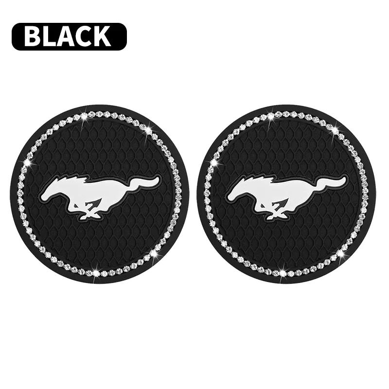 

Car Sticker 2025 Hot New 2pcs Car Universal Water Cup Pad For Ford Mustang 2015 2016 2017 2018 2019 Car Accessories Interior Dec чёрный