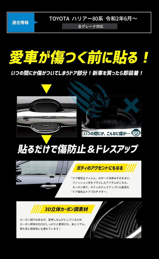 YOURS Harrier 80 series door scratch prevention door protector set