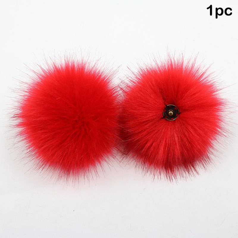 12 cm Plüsch-Haarball mit Druckknopf Weiche Kunstfuchs-Pompons DIY Baby-Beanie-Mützen Schuhe Handwerk Dekorative Accessoires