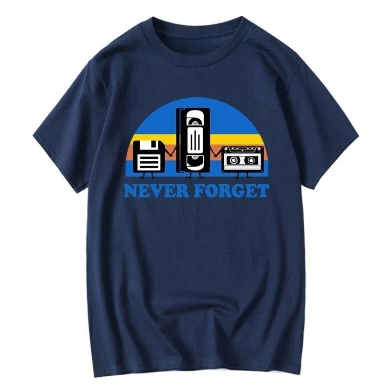 Vergiss nie Satirische Grafiken Musik Interessante Bedruckte T-Shirts Lässiger Stil Unisex und Unisex Sommer Kurzarm Kleidung