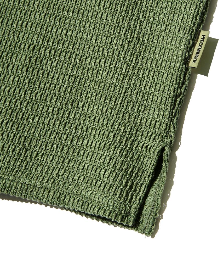 PEACE MAKER Button Up Collar Knit Shirts (Green)