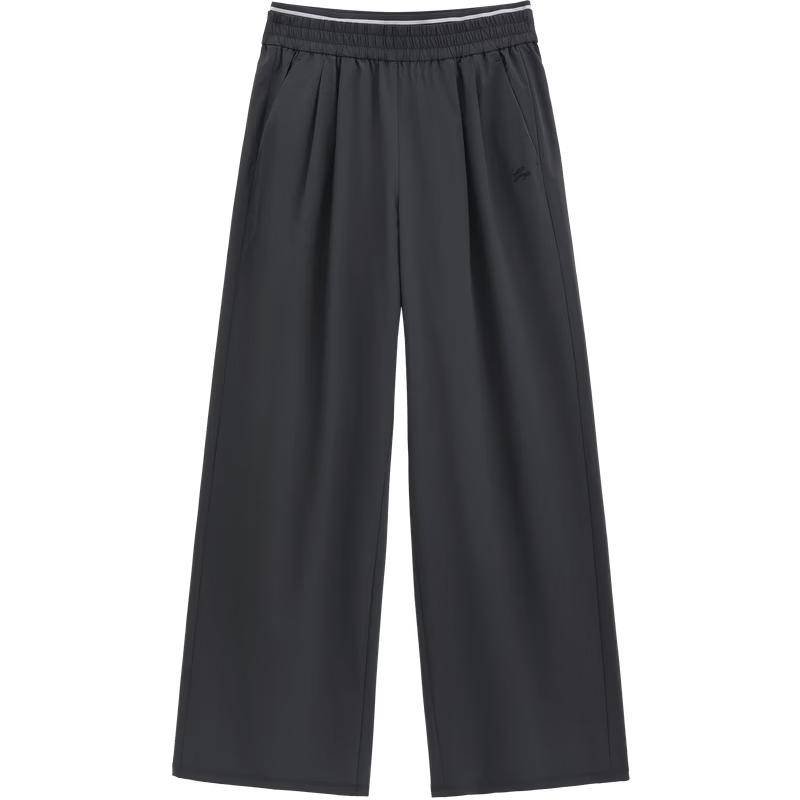 GAP Women's Logo Print Pleated Wide-leg Casual Pants