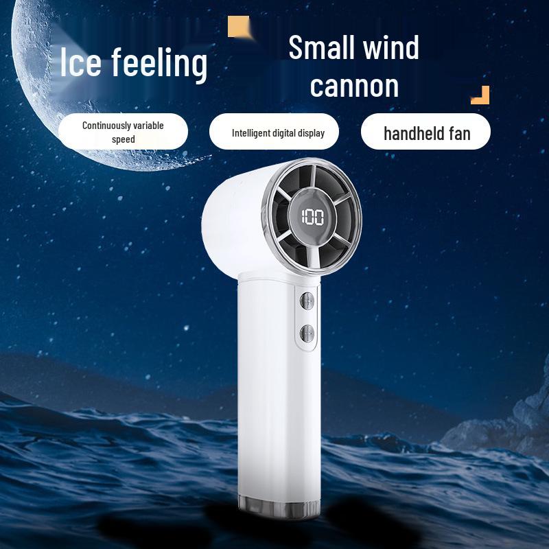 

Portable Turbo Fan: 100-Speed USB Rechargeable Silent Mini Cooling for Office & Outdoor Use 158*59mm сірий колір