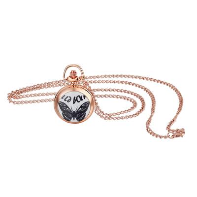 Taschenuhr mit Deckel Antike Halskette Analoge Anzeige Anhängeruhr Wasserdicht Damen Gold Retro Modeaccessoire (d)