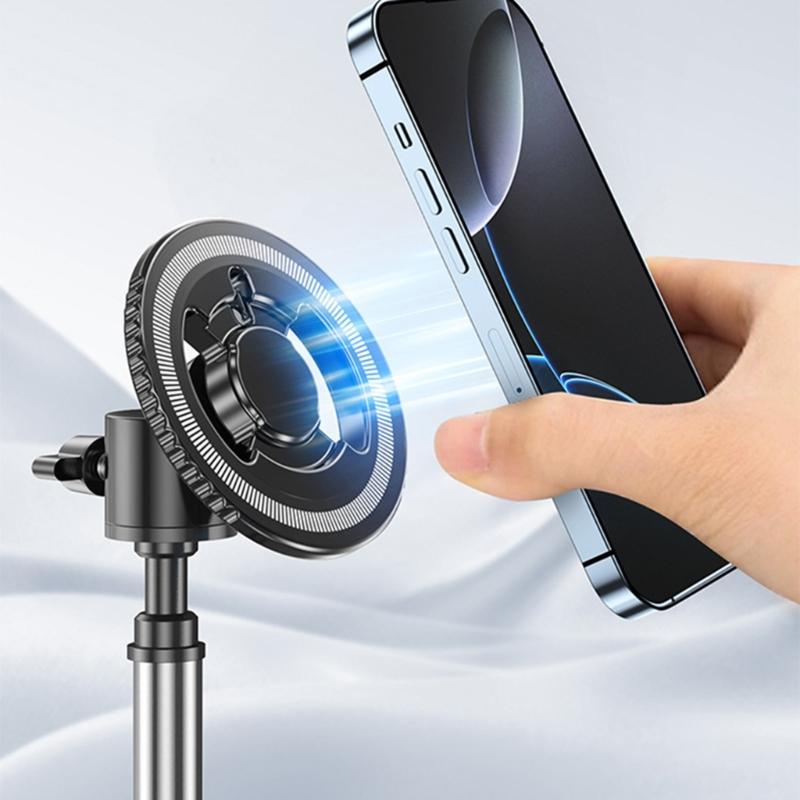 Magnetic Phone Mount Holder Bracket With 1/4 Screw For Tripod Camera Mount Live Streaming Video Recording Aluminum Alloy