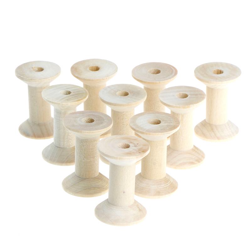 10 Pz Bobine Vuote in Legno per Filo, Cavo, Lavori ad Ago 47mmx31mm