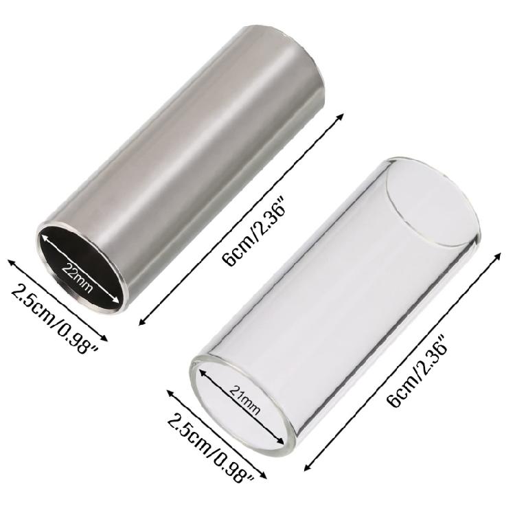 Guitar Slide, Stainless Steel Guitar Bass Slide Cylinder Tube Guitar Tone Bar