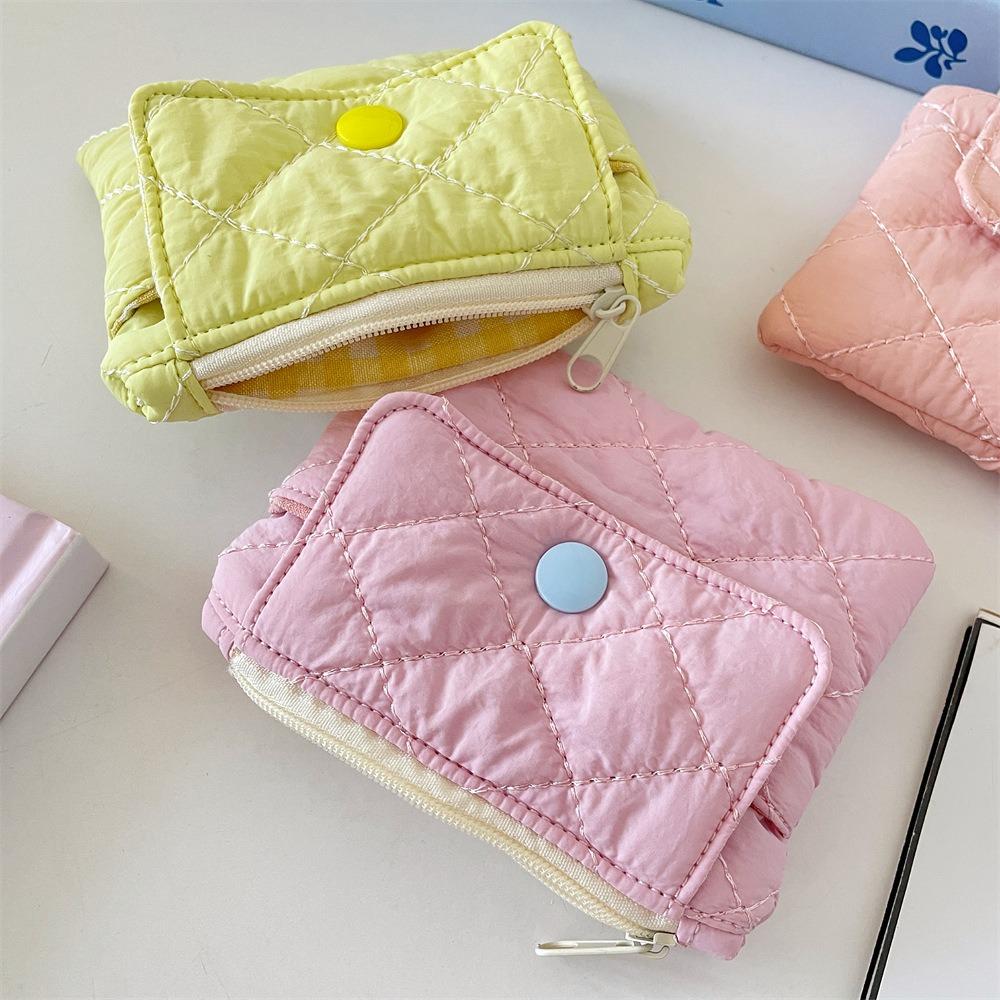 Gifts Quilted Coin Purse Diamond Shape Multifunctional ID Storage Bag Portable Storage Bags