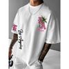 Summer Men's Letter and Tree Print Pattern Breathable and Comfortable T-shirt Outdoor Casual Top