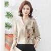 2025 Chic Chiffon Blouse for Middle-Aged & Elderly Women - Stylish Spring/Summer Base Layer Top