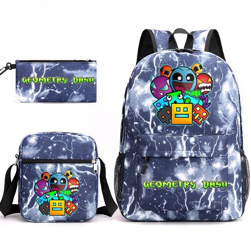 3-teiliges Schulrucksack-Set für Schüler Große Kapazität Oxford-Stoff Schultasche mit Schultergurt und Federmäppchen