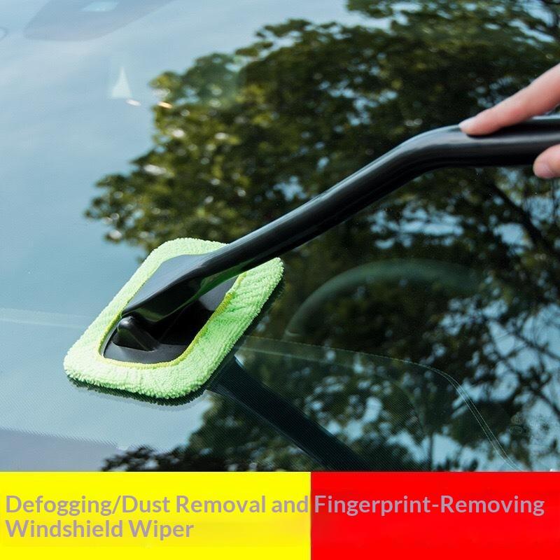 Car Windshield Cleaning Brush With Extended Handle Soft Microfiber Pad Removes Dust Fingerprints In Cars