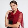Solid Color Lace Scarf Long Decorative Scarf Elegant Flower Embroidered Veil