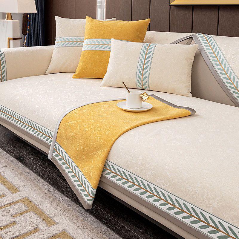 Nordic Simple Four Seasons Universal Sofa Cushion Non-Slip Fabric Leather Sofa Cover Chenille High-End Cushion Backrest Towel Cover