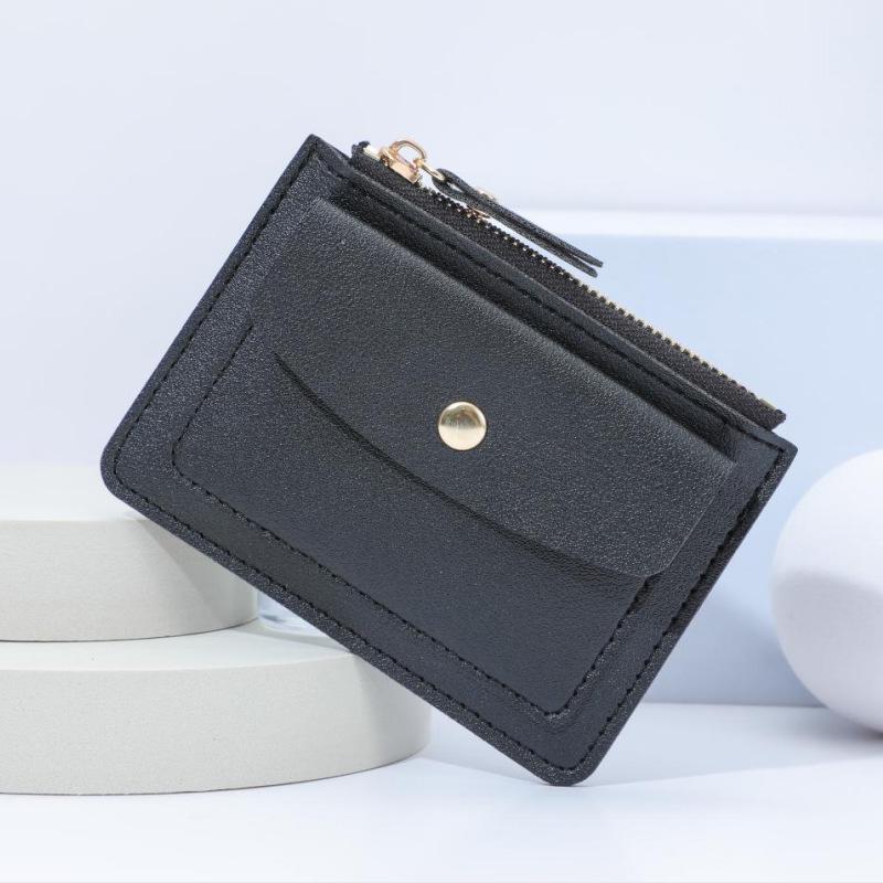 

2023 Multifunctional PU Leather Card Holder & Coin Purse with Zipper and Multiple Slots