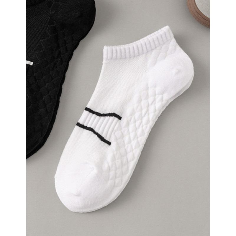 

Female Spring and Summer Pure Color Towel Massage Bottom Absorb Sweat Breathable Running Basketball Sports Socks 1 pair білий