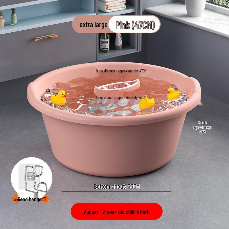 Extra Large Durable Plastic Washbasin for Laundry, Dormitory, Foot Soaking, and Baby Bathing